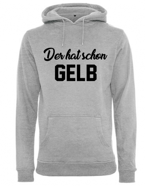 Der hat schon Gelb Herren Hoody grau
